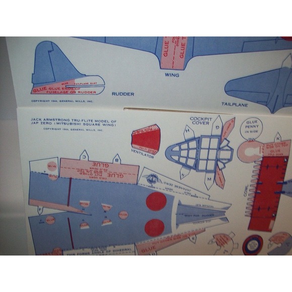 Airplane Toy Jack Armstrong Vintage Tru-Flite Model Japanese Zero GM Cereal - Picture 3 of 10